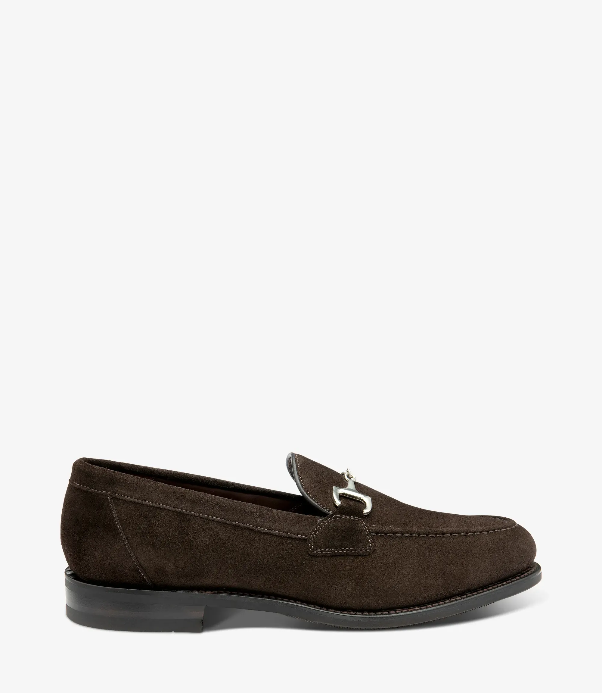 Men's Kensington Dark Brown loafer shoes featuring rubber soles | Side View