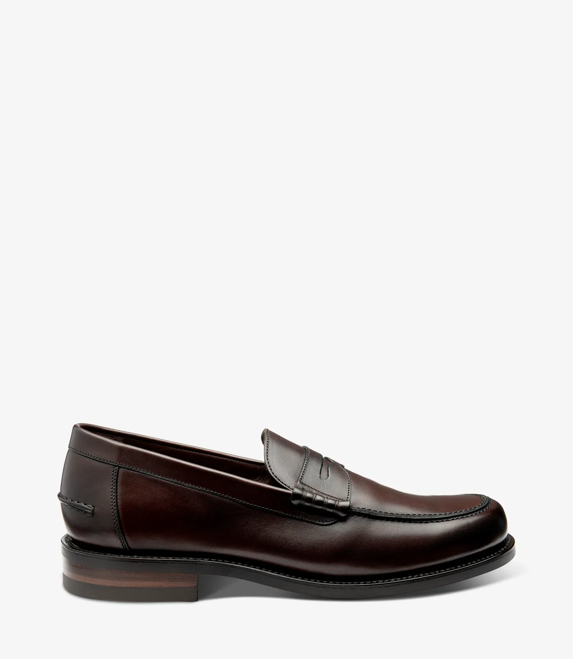 Men's Kingscliffe Dark Brown loafer shoes featuring rubber soles | Side View Men's Kingscliffe Dark Brown loafer shoes featuring rubber soles | Side View