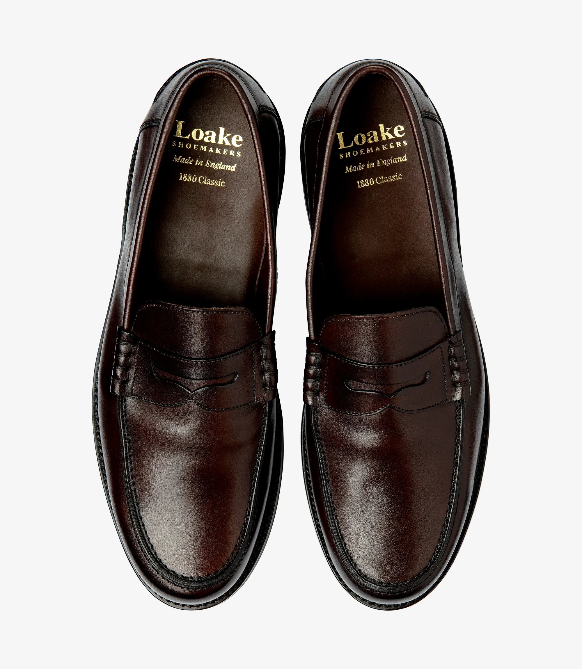 Men's Kingscliffe Dark Brown loafer shoes featuring rubber soles | Top View Men's Kingscliffe Dark Brown loafer shoes featuring rubber soles | Top View