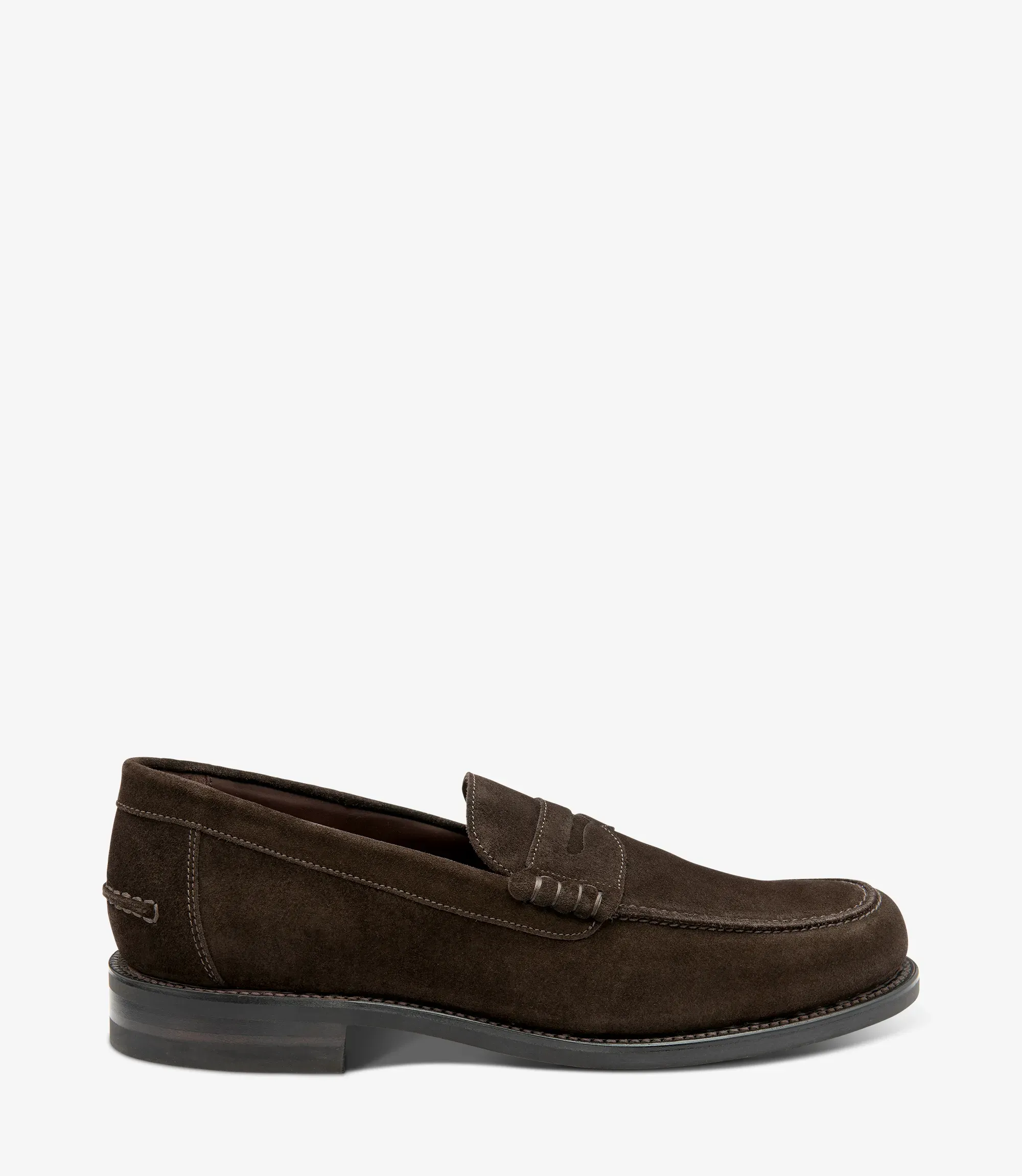 Men's Kingscliffe Dark Brown loafer shoes featuring rubber soles | Side View Men's Kingscliffe Dark Brown loafer shoes featuring rubber soles | Side View
