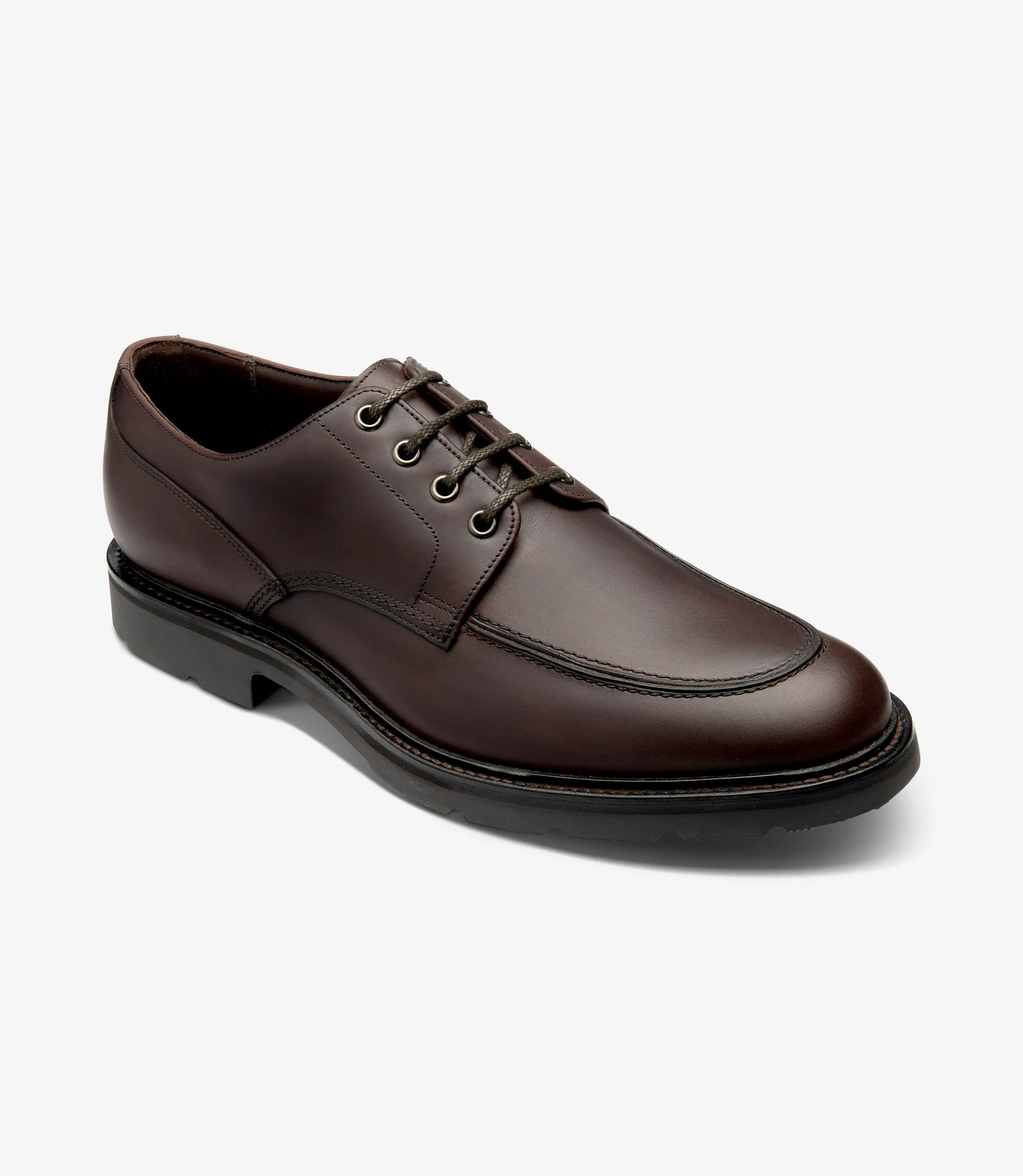 Men's Mowbury Dark Brown plain-tie shoes featuring rubber soles | Angle View