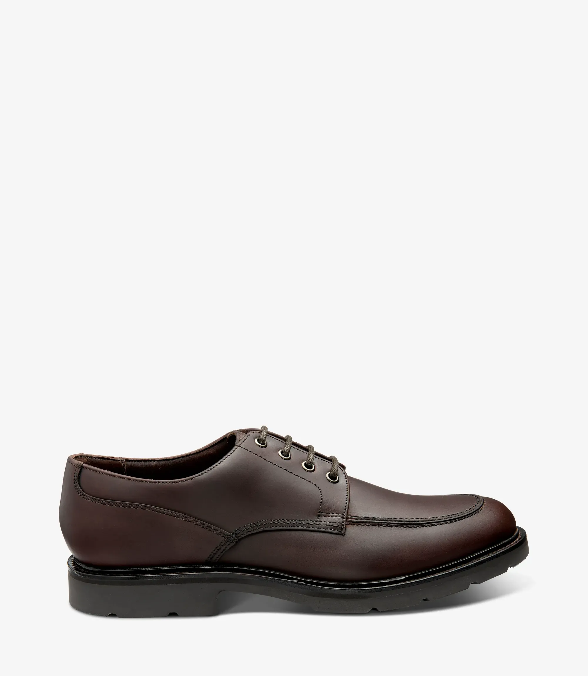 Men's Mowbury Dark Brown plain-tie shoes featuring rubber soles | Side View