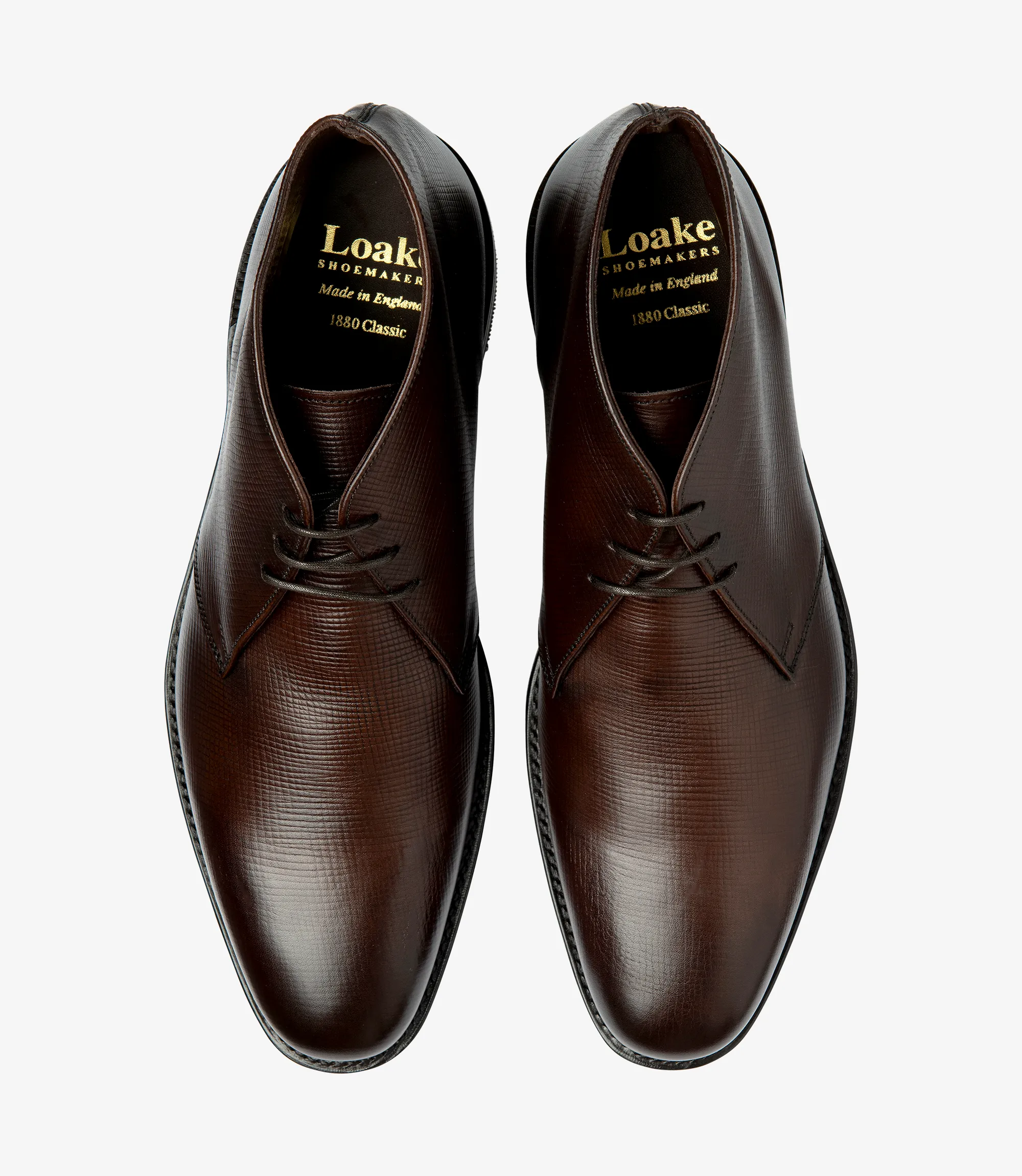 Men's Pimlico Dark Brown Grain toe-cap shoes featuring rubber soles | Top View Men's Pimlico Dark Brown Grain toe-cap shoes featuring rubber soles | Top View