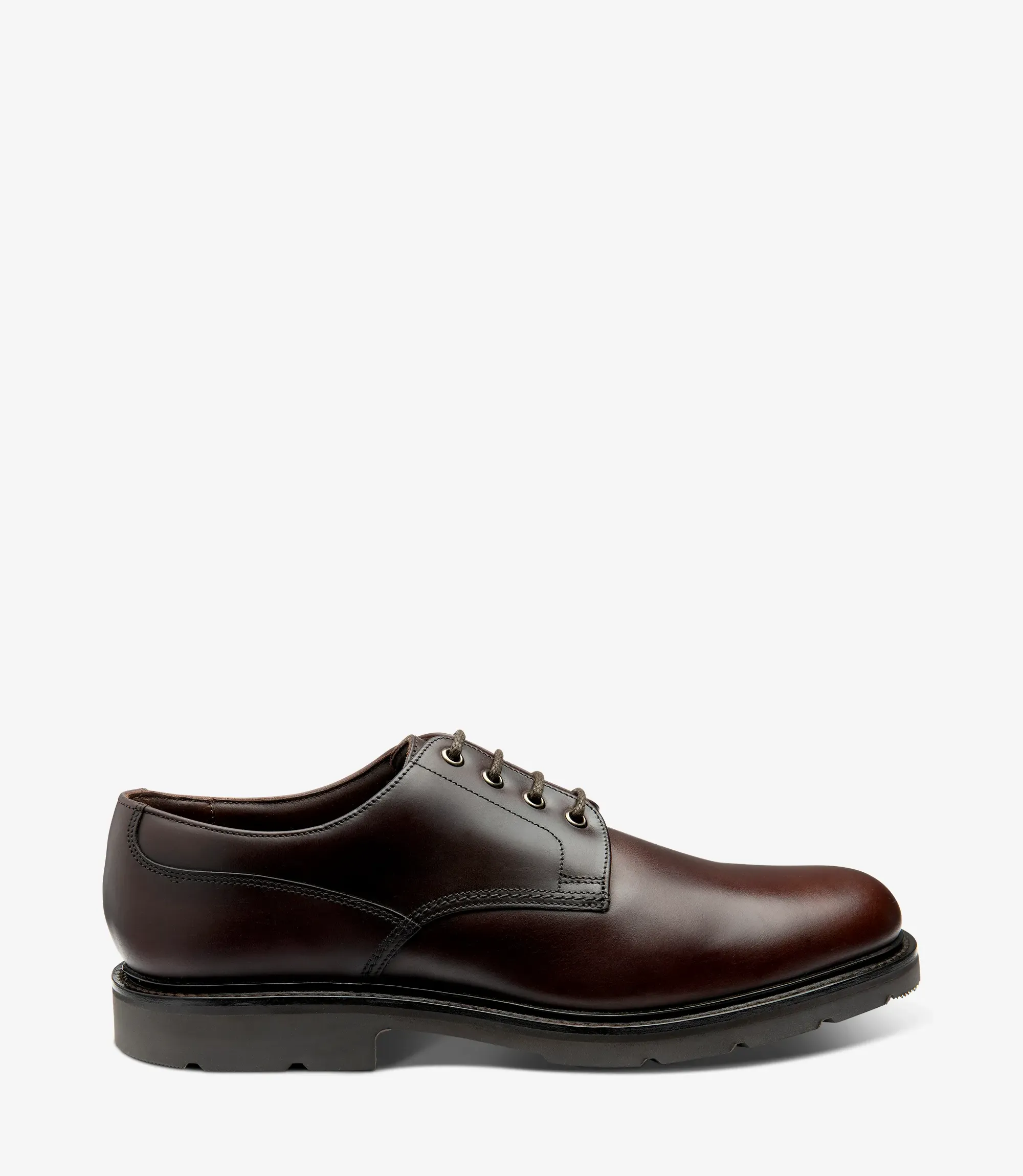 Men's Ryde Dark Brown plain-tie shoes featuring rubber soles | Side View