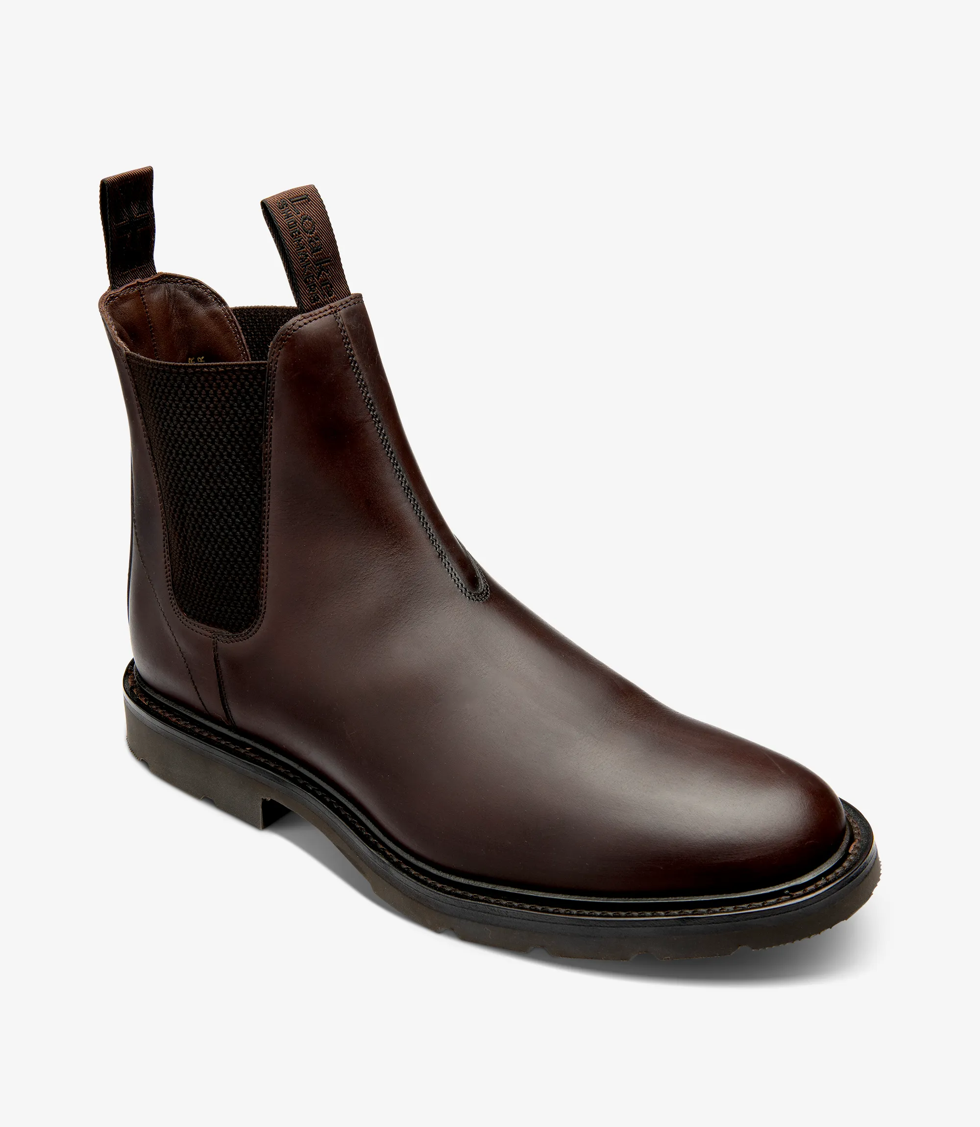 Men's Tintagel Brown boot shoes featuring rubber soles | Angle View Men's Tintagel Brown boot shoes featuring rubber soles | Angle View