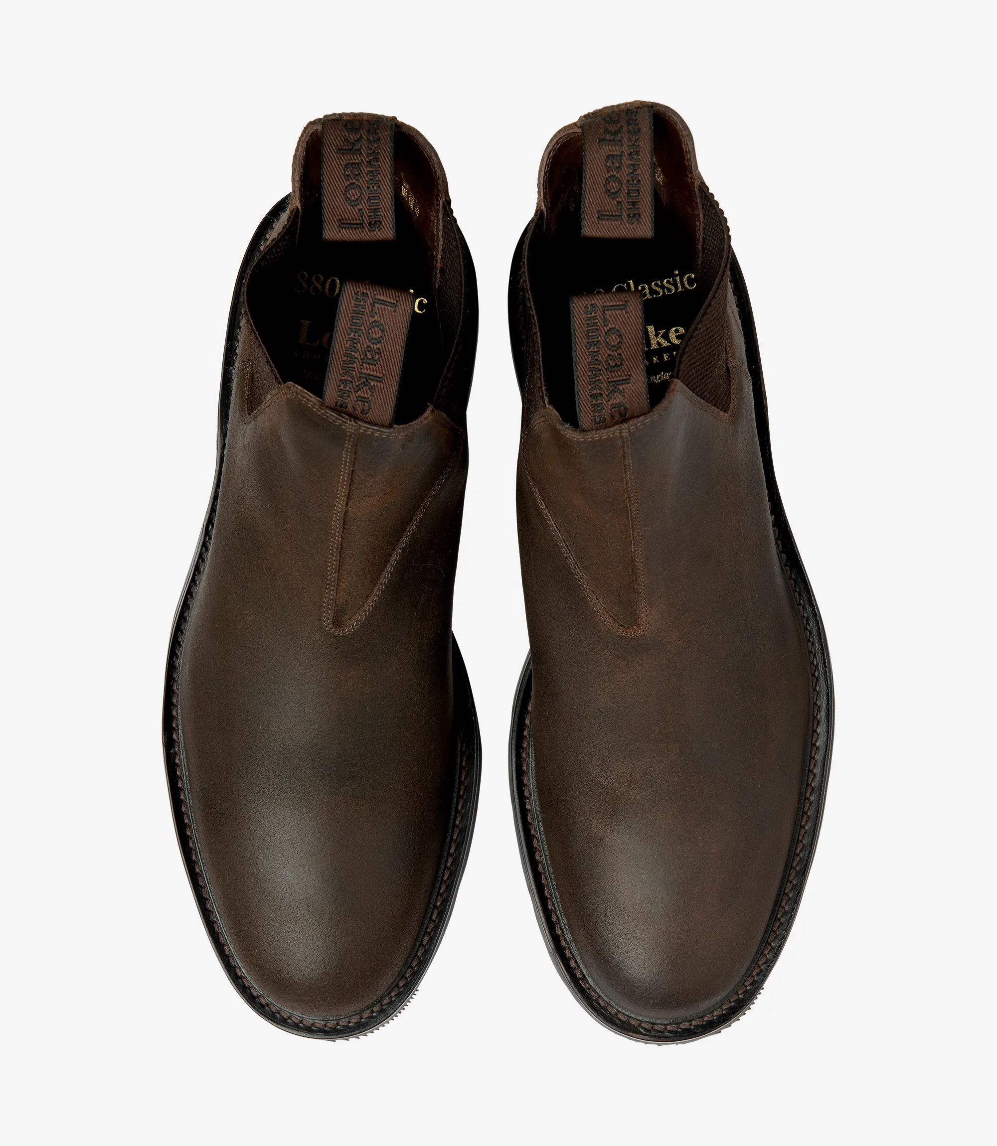 Men's Tintagel Brown boot shoes featuring rubber soles | Top View Men's Tintagel Brown boot shoes featuring rubber soles | Top View