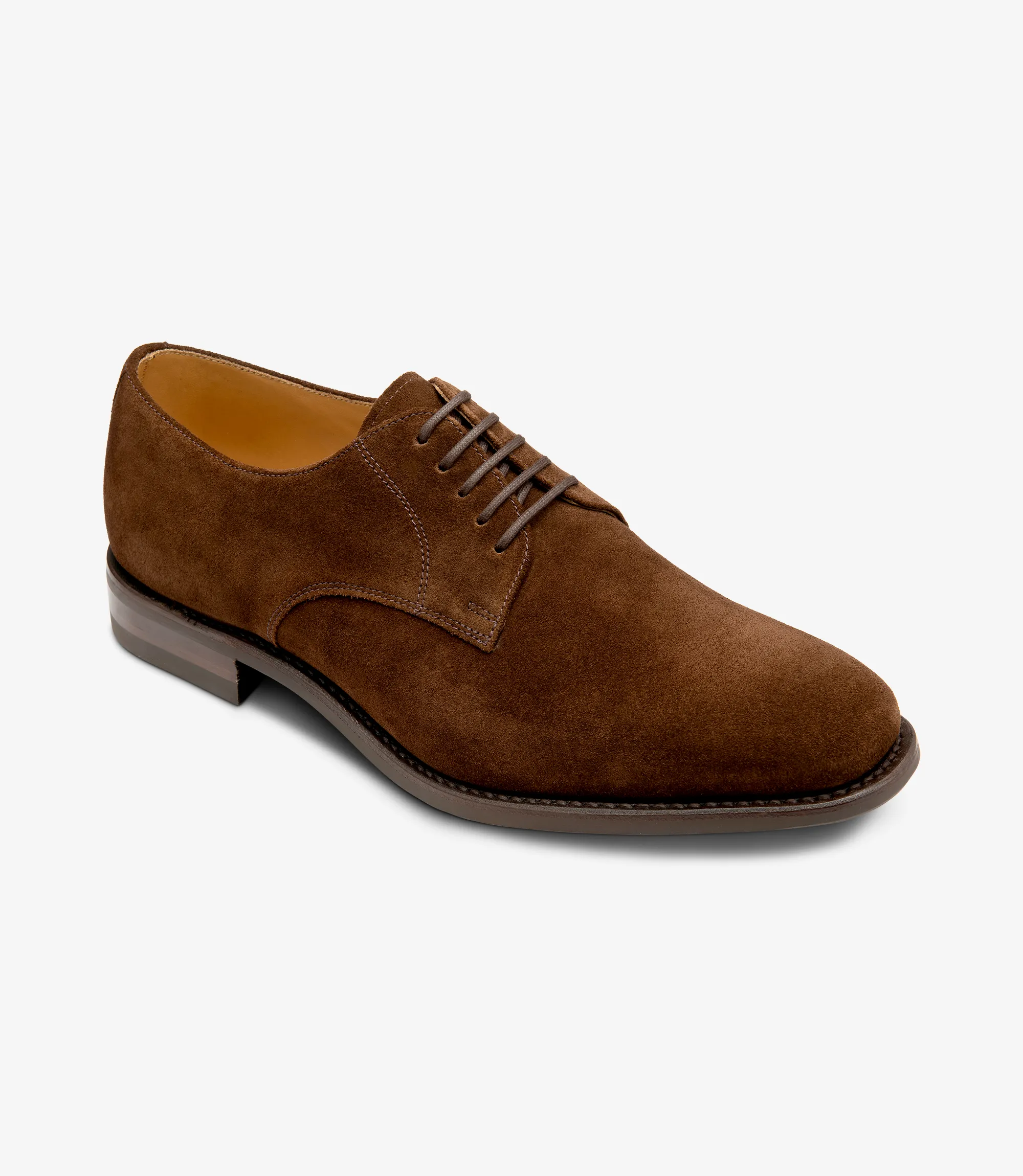 Men's 205 Brown plain-tie shoes featuring rubber soles | Angle View