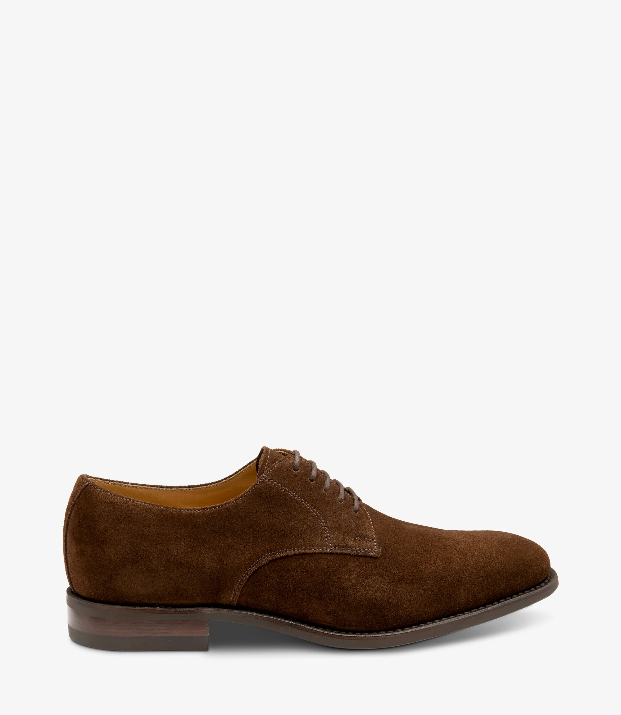 Men's 205 Brown plain-tie shoes featuring rubber soles | Side View