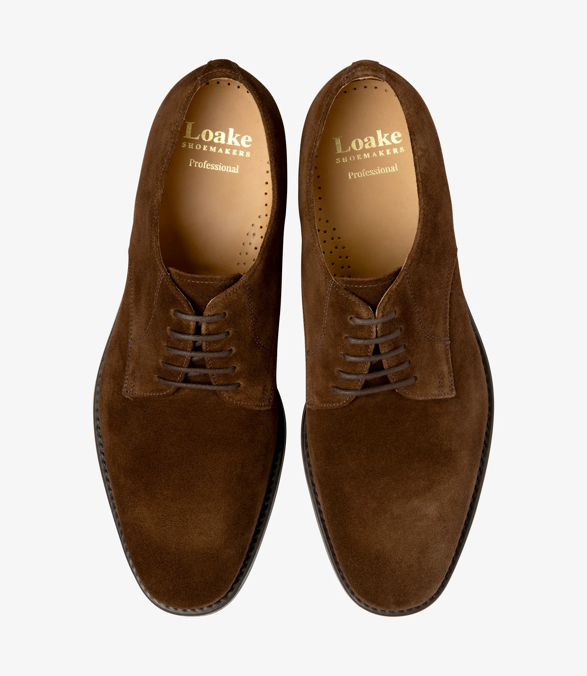 Men's 205 Brown plain-tie shoes featuring rubber soles | Top View