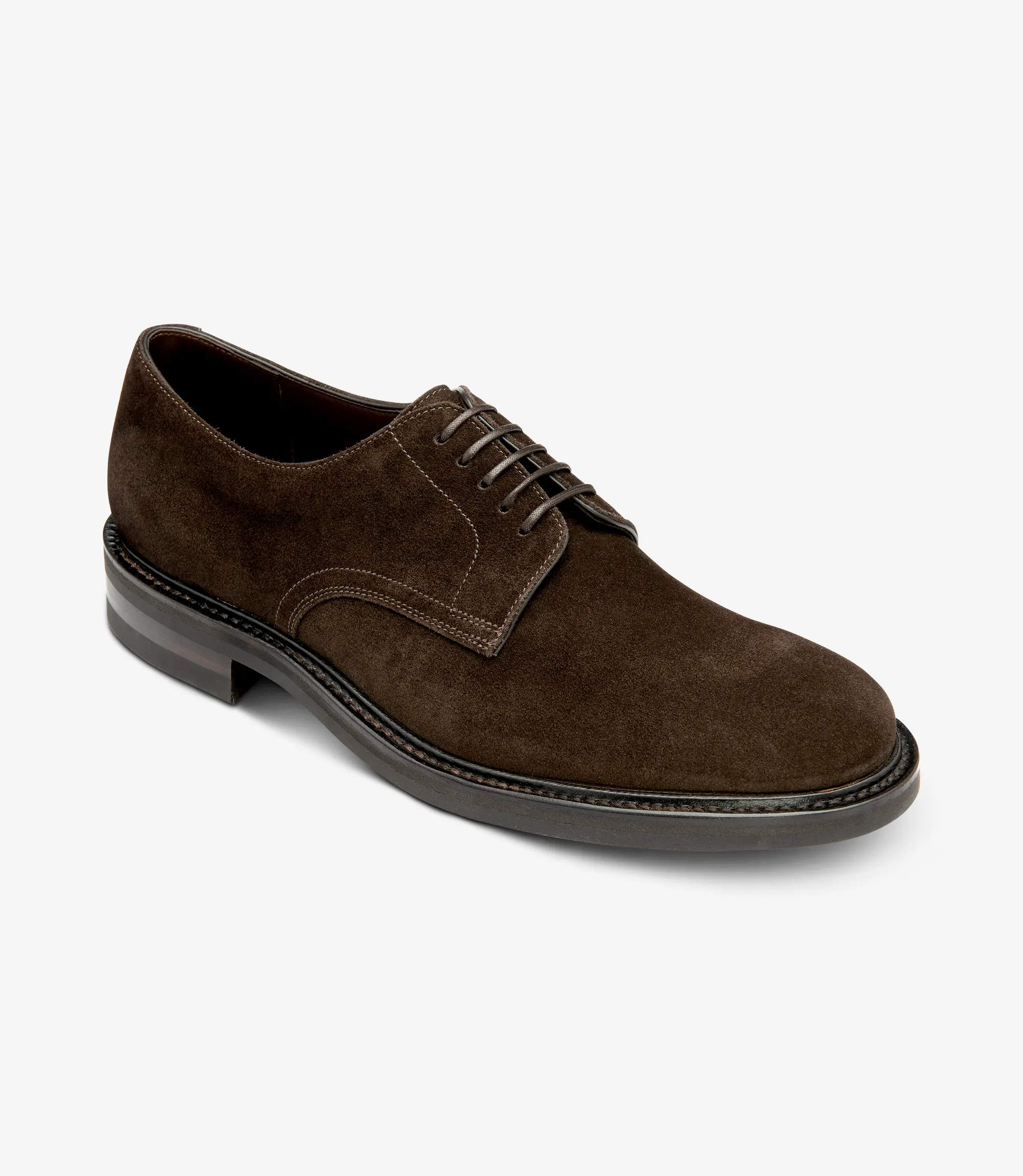 Men's Barbican Dark Brown plain-tie shoes featuring rubber soles | Angle View