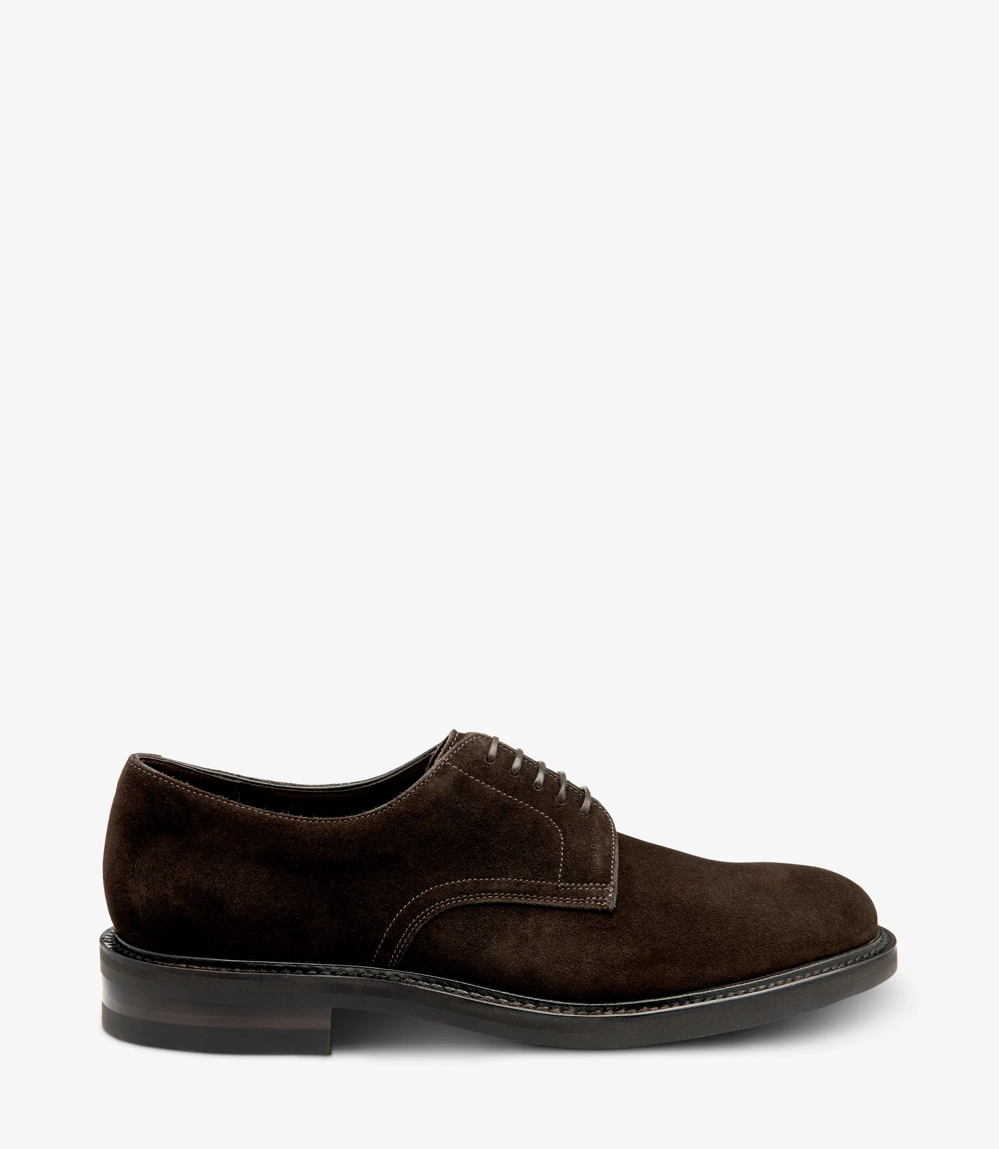 Men's Barbican Dark Brown plain-tie shoes featuring rubber soles | Side View