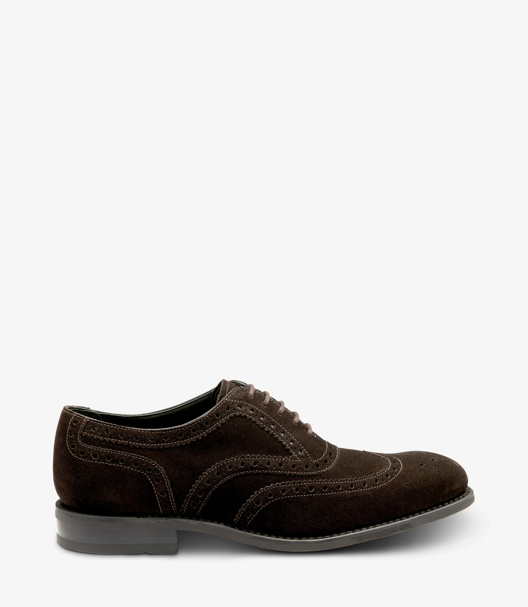 Men's Kerridge Dark Brown brogue shoes featuring rubber soles | Side View