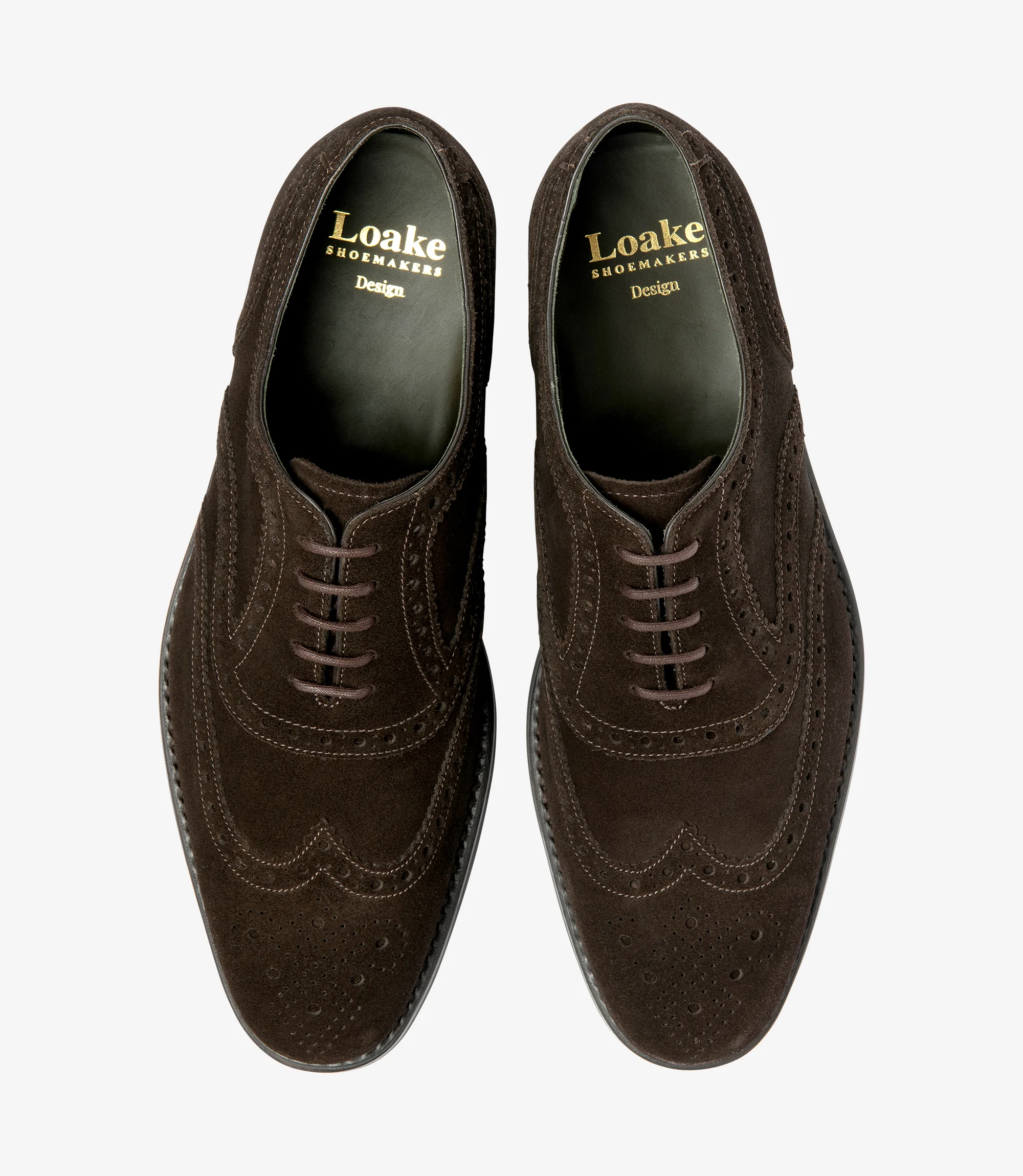 Men's Kerridge Dark Brown brogue shoes featuring rubber soles | Top View