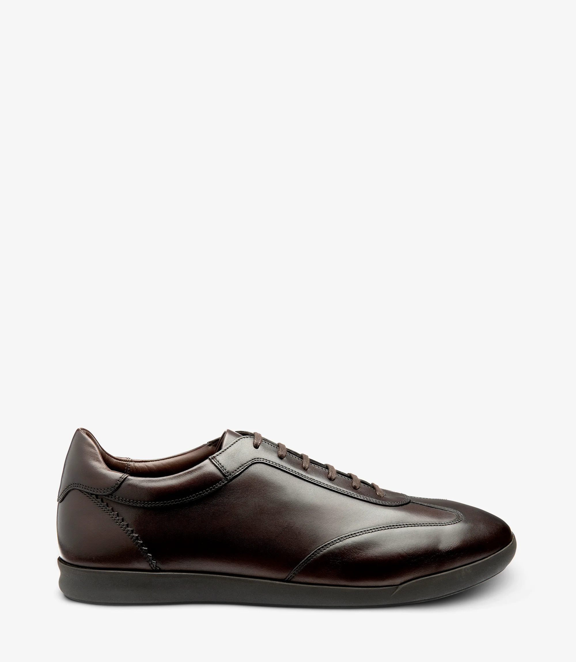 Men's Mayfair Dark Brown trainer shoes featuring rubber soles | Side View
