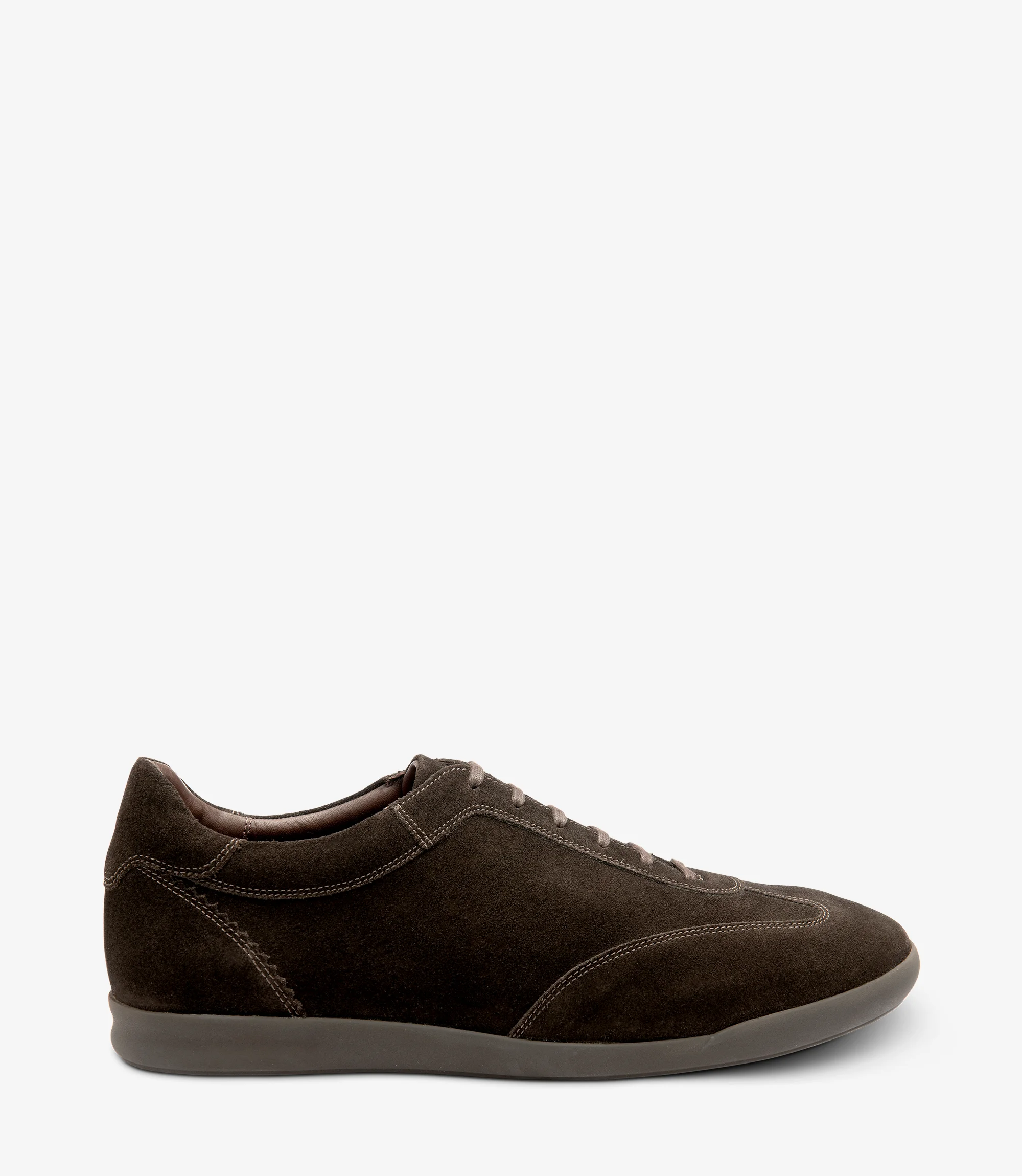 Men's Mayfair Dark Brown trainer shoes featuring rubber soles | Side View