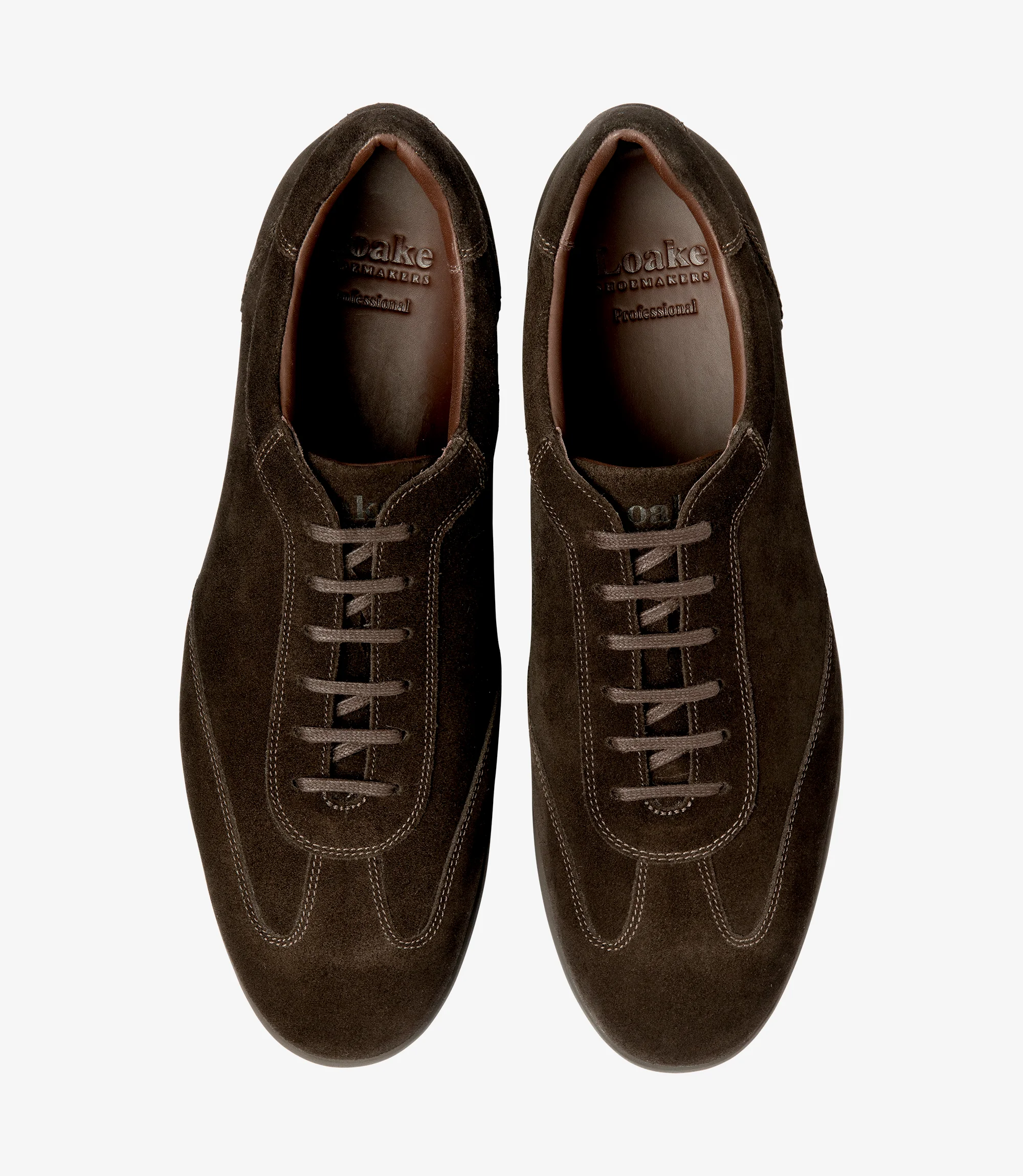 Men's Mayfair Dark Brown trainer shoes featuring rubber soles | Top View