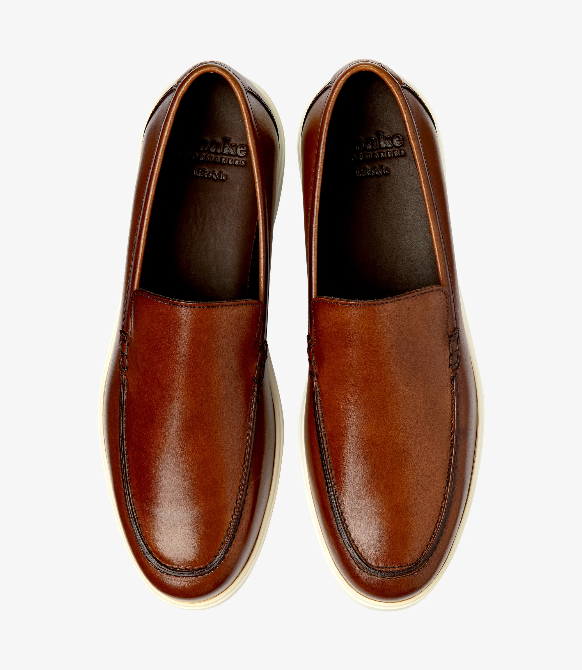 Men's Tuscany Cedar loafer shoes featuring rubber soles | Top View Men's Tuscany Cedar loafer shoes featuring rubber soles | Top View