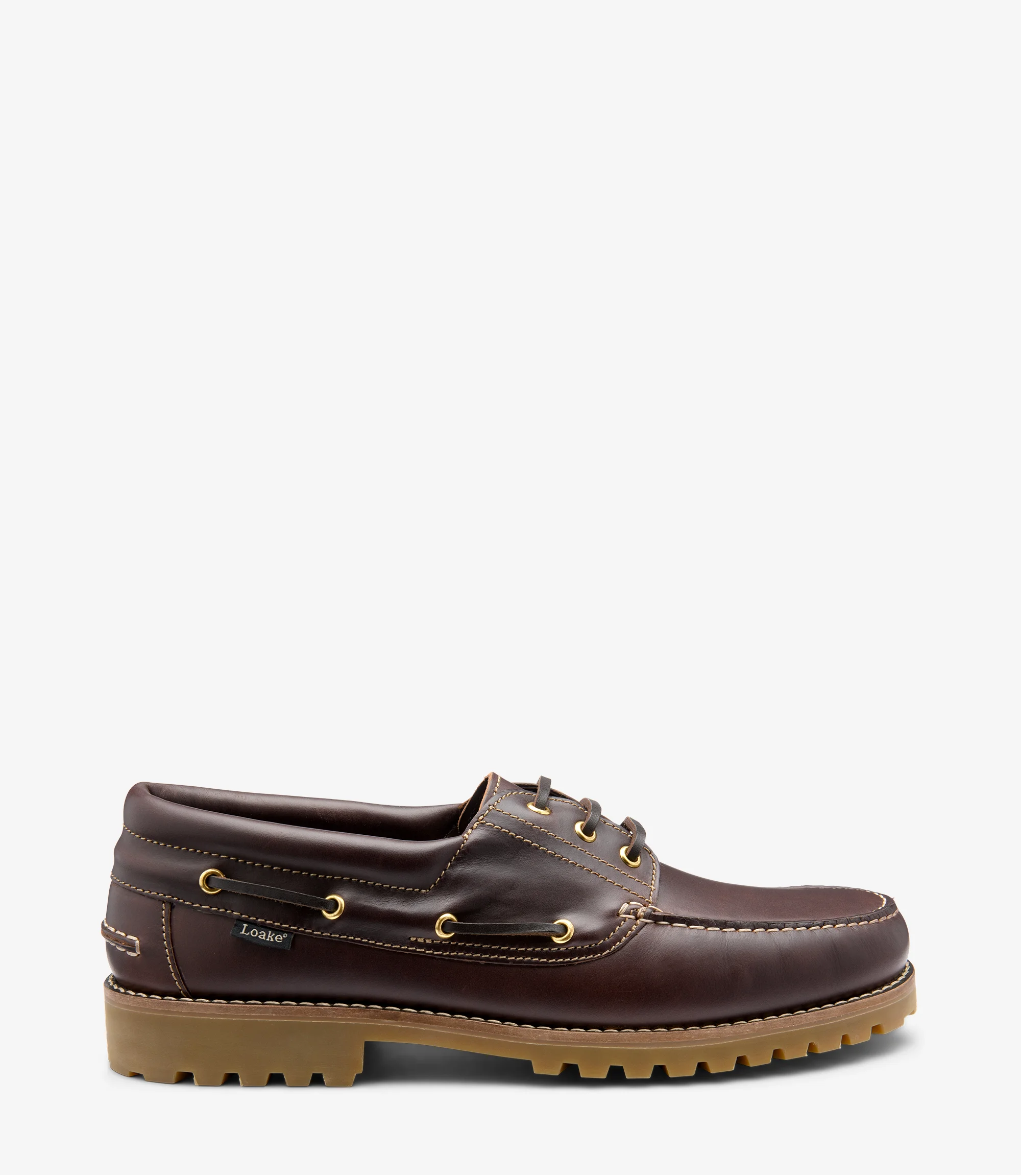 Men's 523 Dark Brown heavy-deck shoes featuring rubber soles | Side View Men's 523 Dark Brown heavy-deck shoes featuring rubber soles | Side View