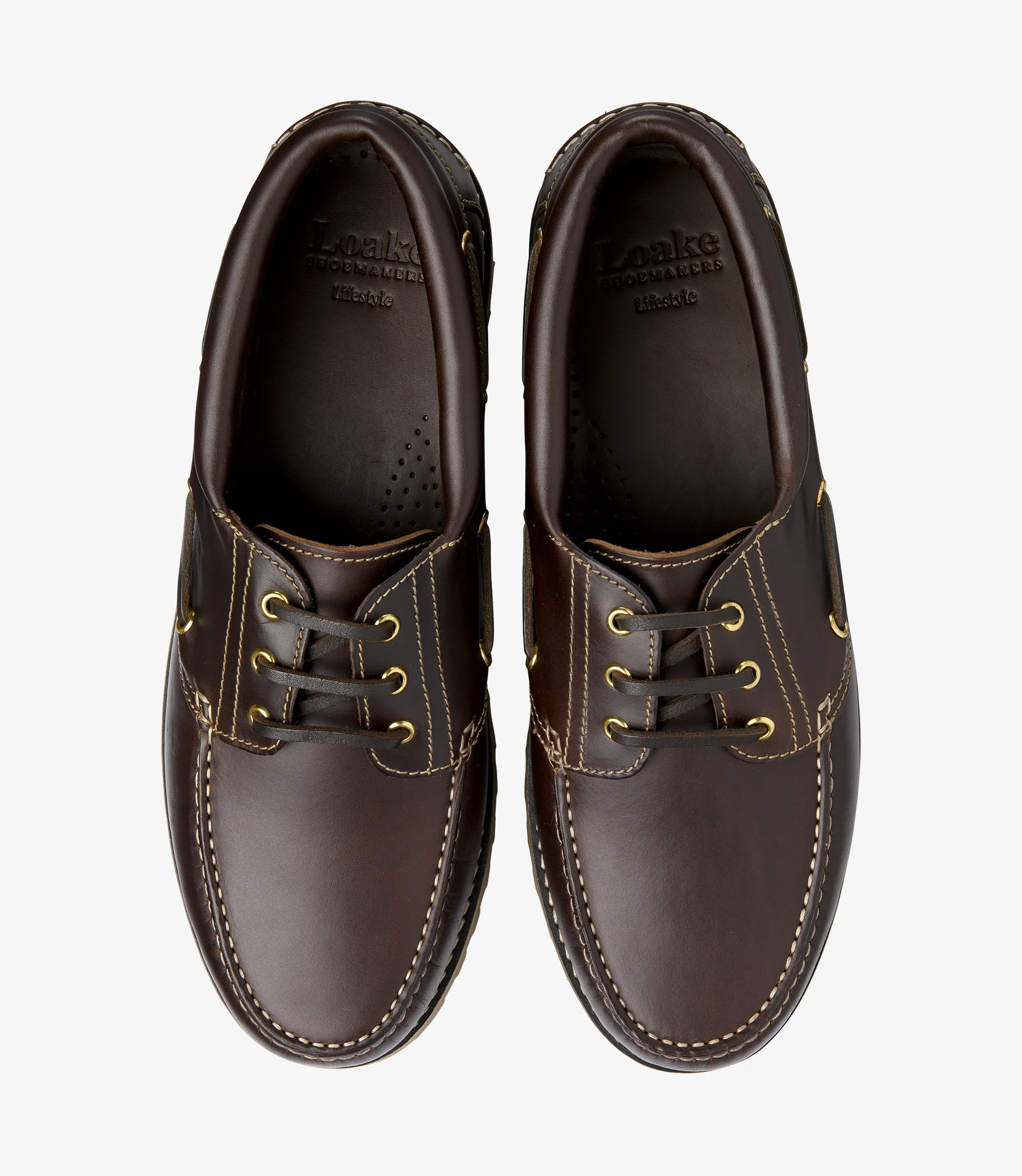 Men's 523 Dark Brown heavy-deck shoes featuring rubber soles | Top View Men's 523 Dark Brown heavy-deck shoes featuring rubber soles | Top View