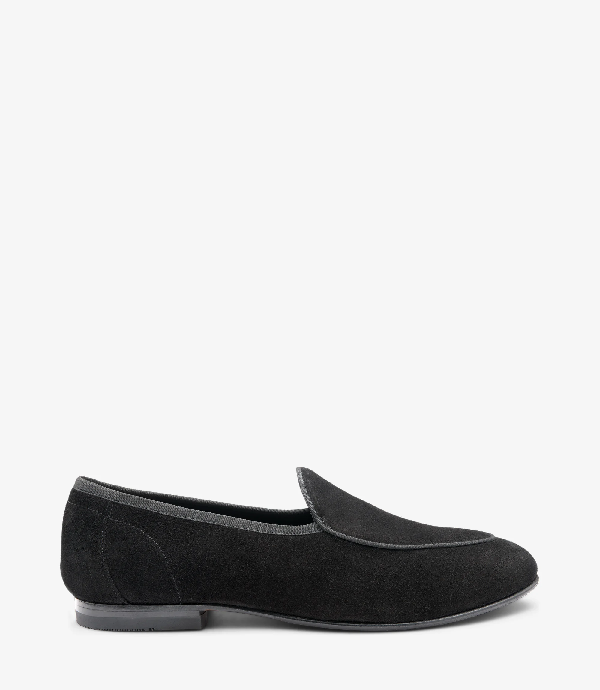 Men's Belgrave Black loafer shoes featuring leather-rubber soles | Side View