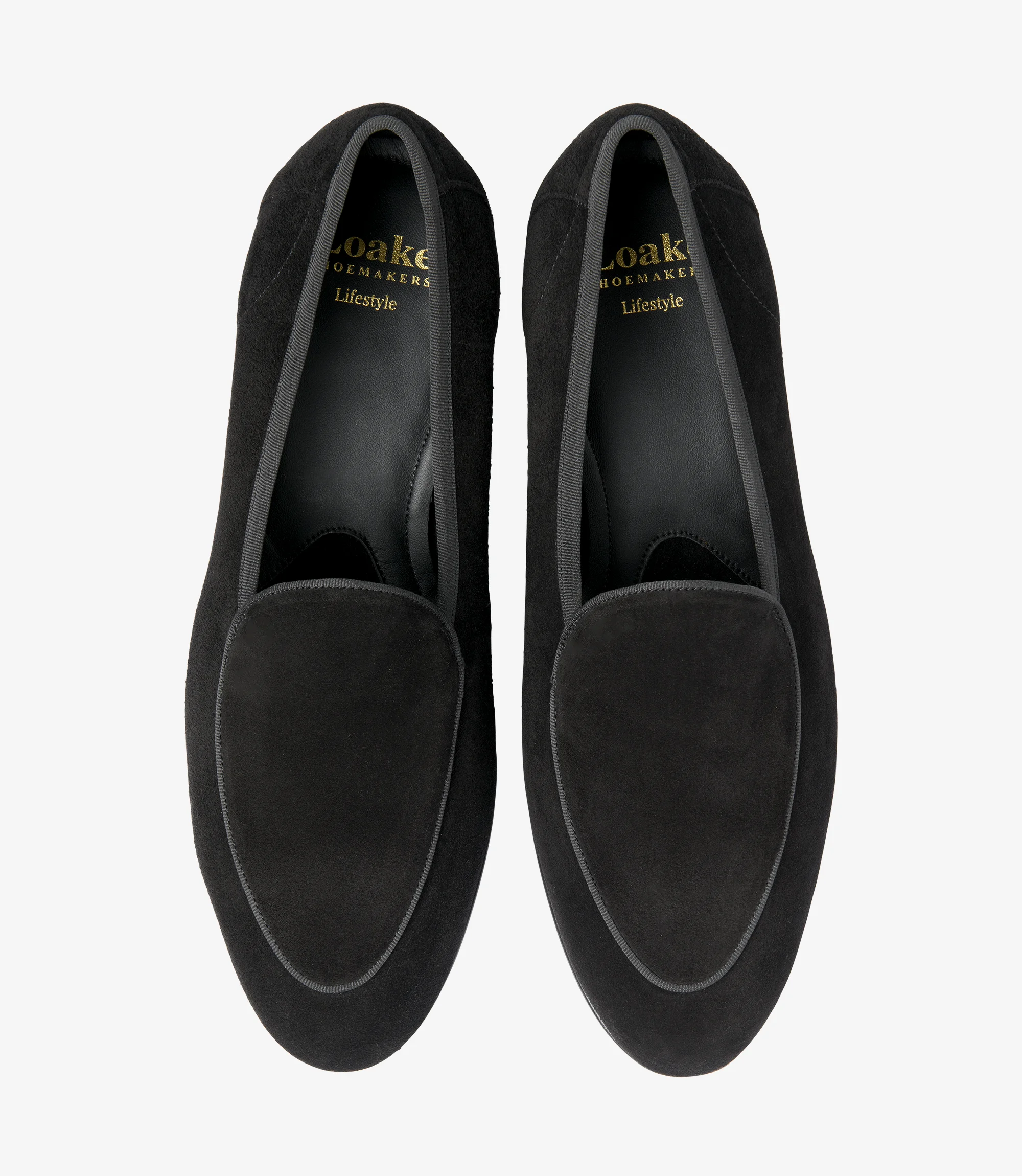 Men's Belgrave Black loafer shoes featuring leather-rubber soles | Top View