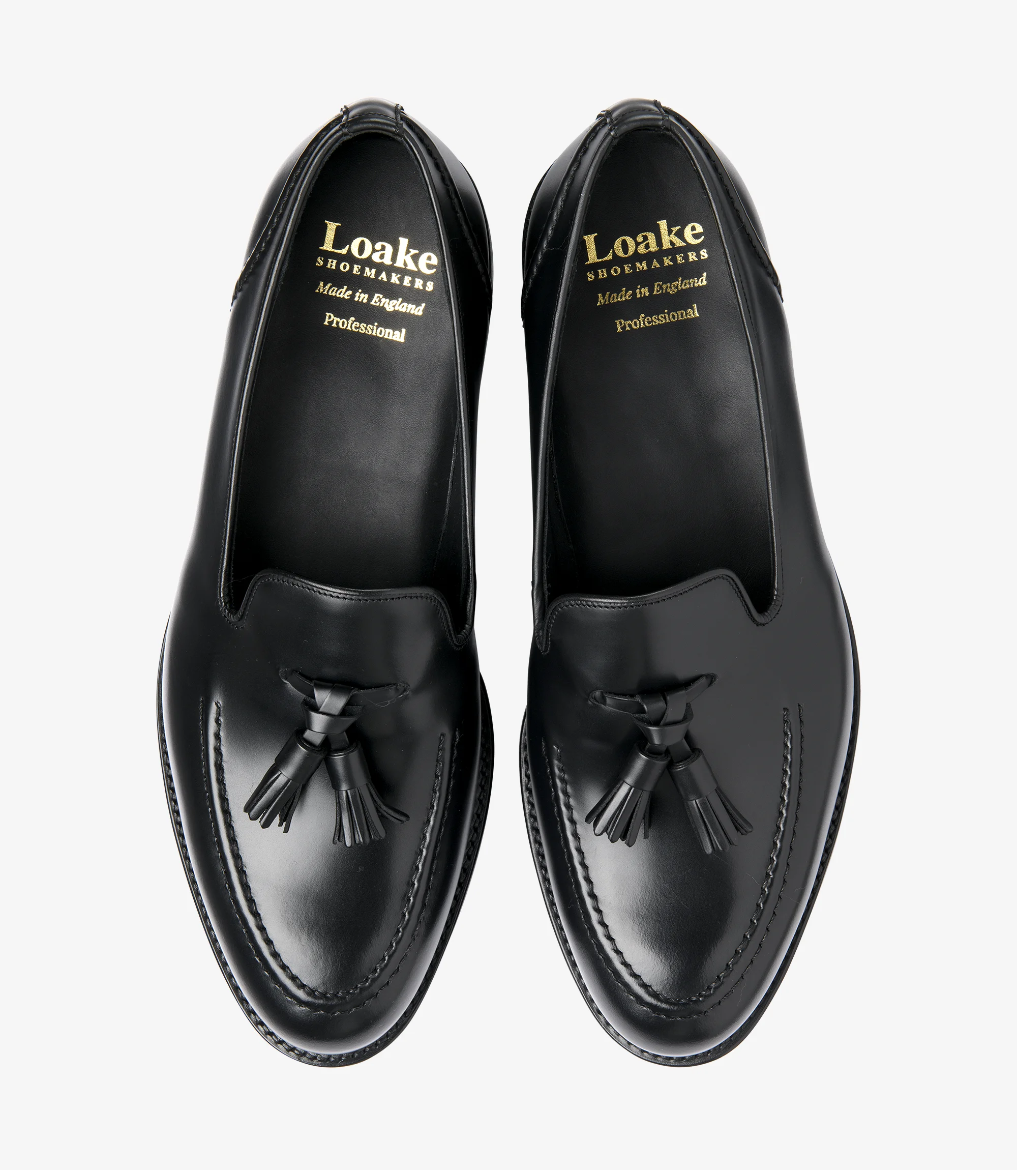 Men's Brunel Black loafer shoes featuring rubber soles | Top View Men's Brunel Black loafer shoes featuring rubber soles | Top View