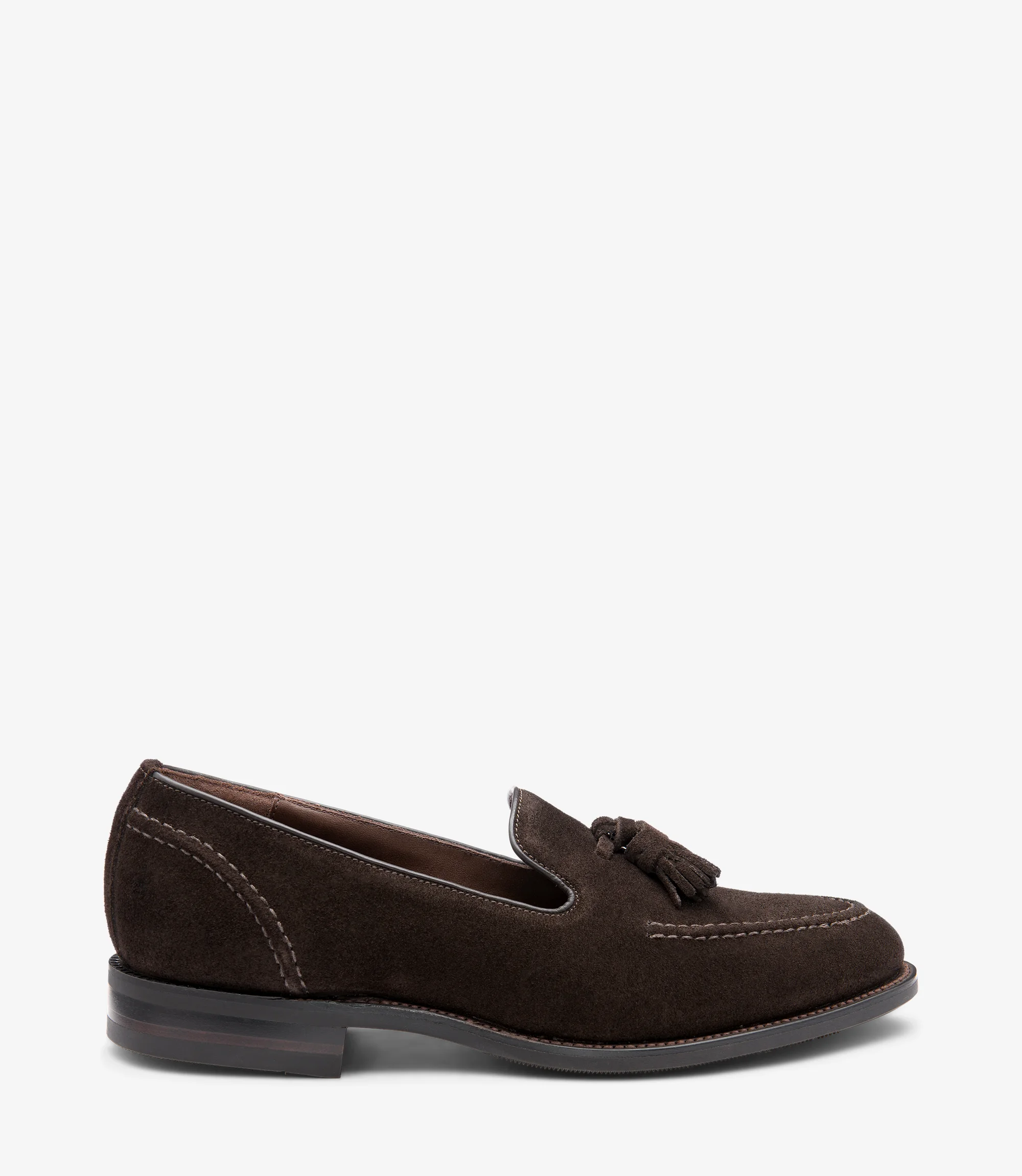 Men's Brunel Dark Brown loafer shoes featuring rubber soles | Side View