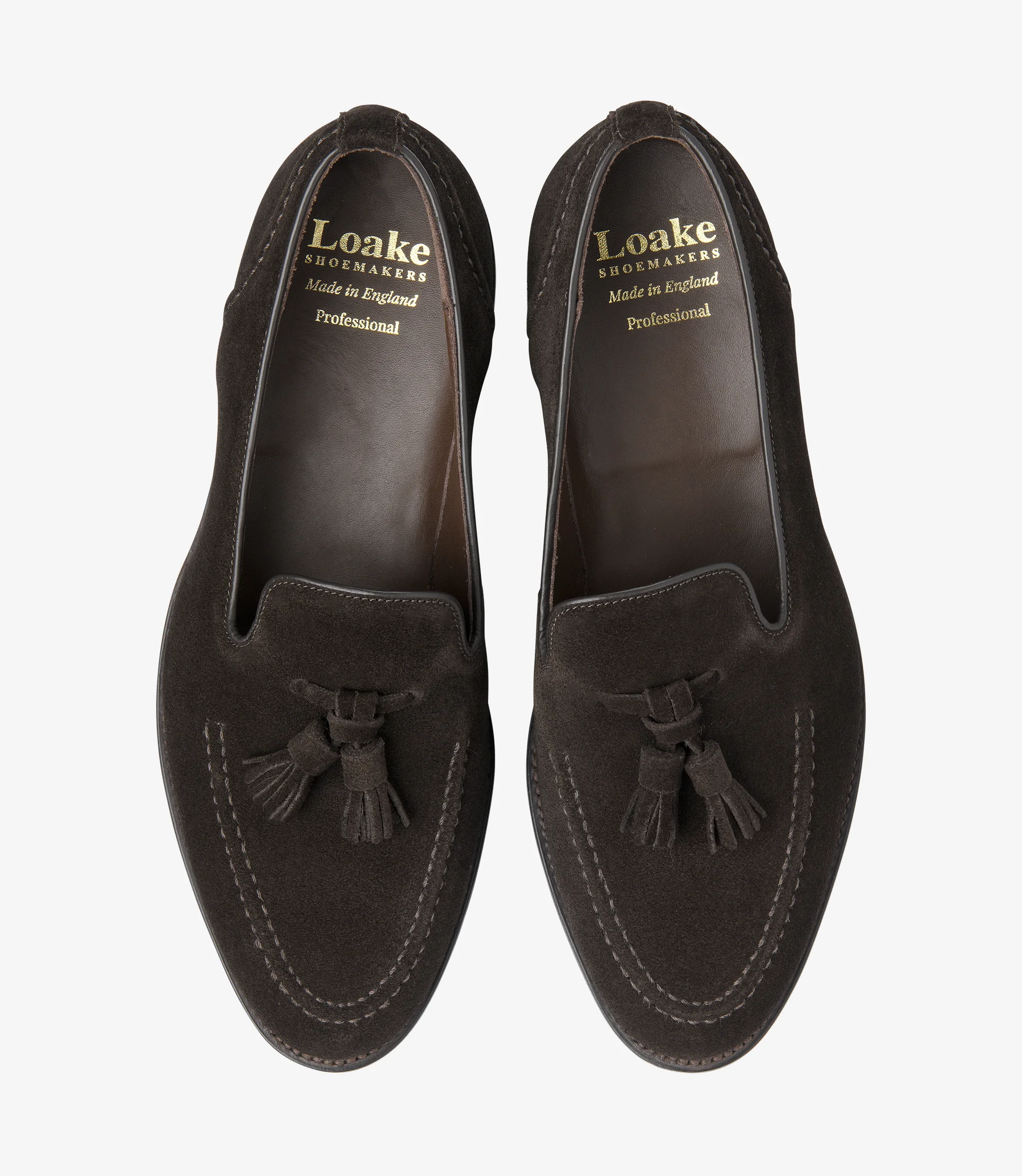 Men's Brunel Dark Brown loafer shoes featuring rubber soles | Top View