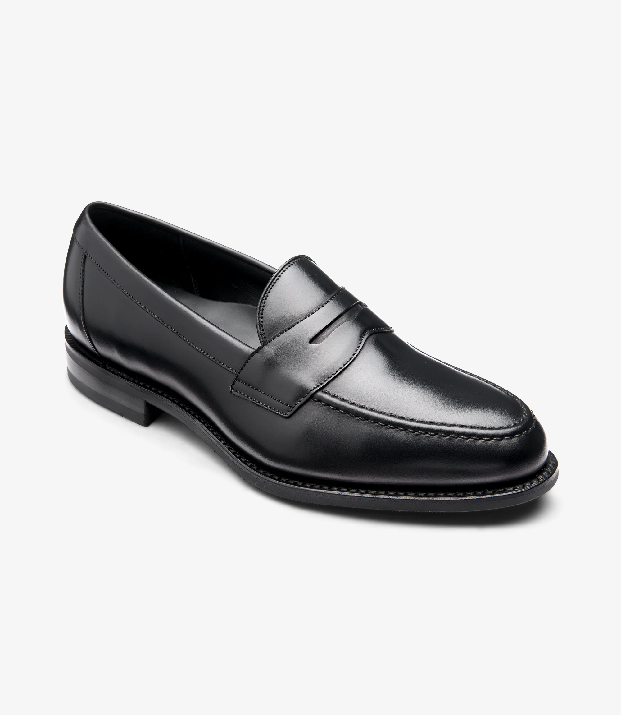 Men's Imperial Black loafer shoes featuring rubber soles | Angle View