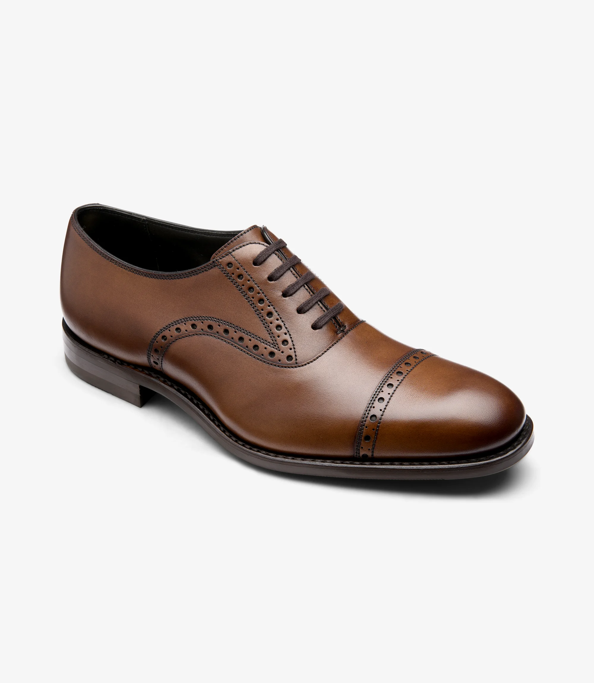 Men's Keller Cedar semi-brogue shoes featuring rubber soles | Angle View