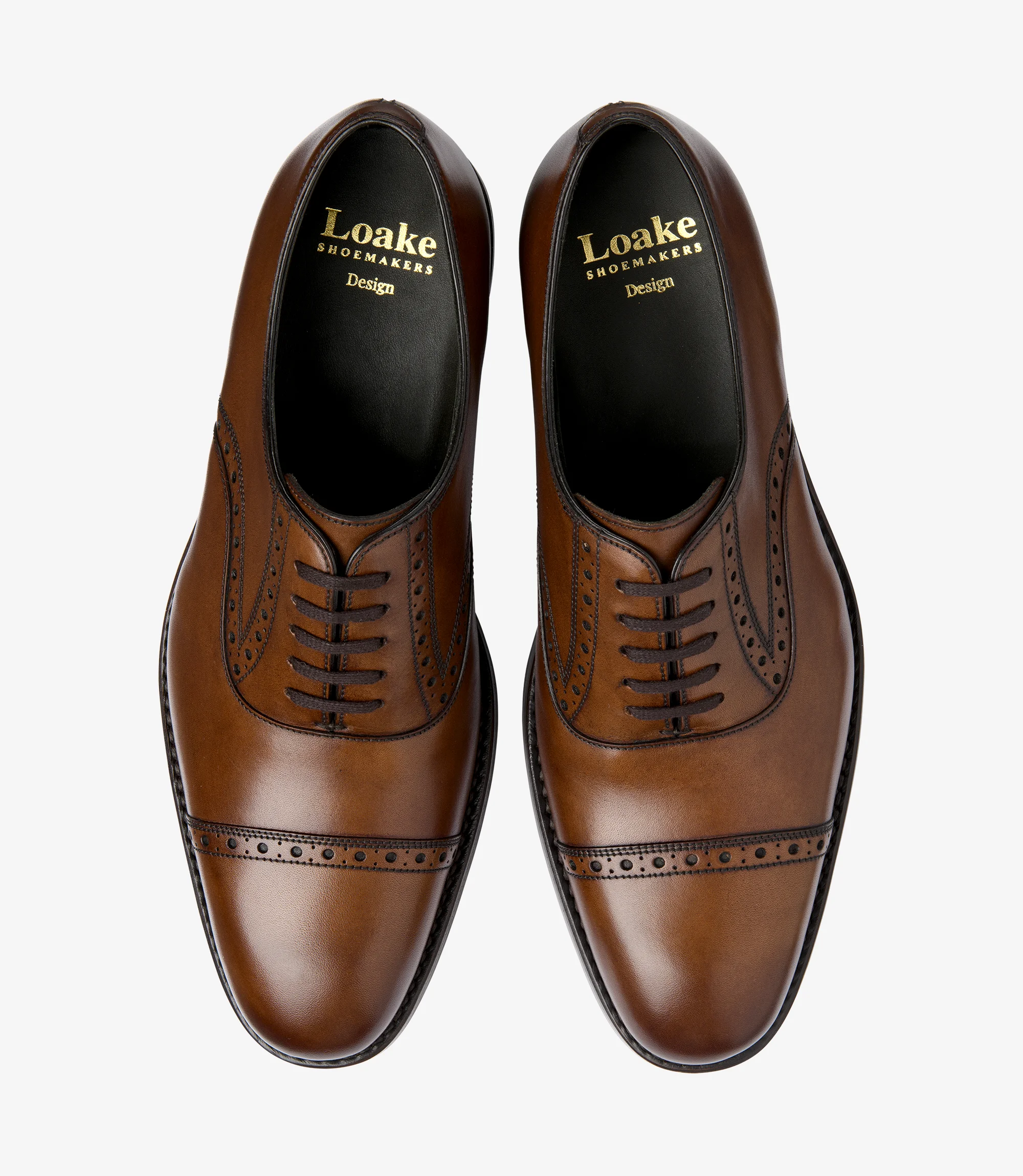 Men's Keller Cedar semi-brogue shoes featuring rubber soles | Top View
