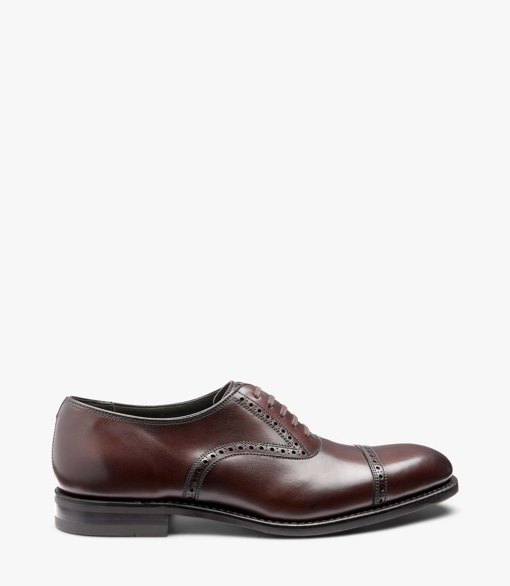 Men's Keller Dark Brown semi-brogue shoes featuring rubber soles | Side View