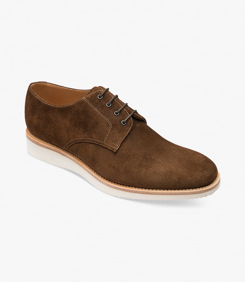 featuring rubber soles | Angle View Derby Shoe